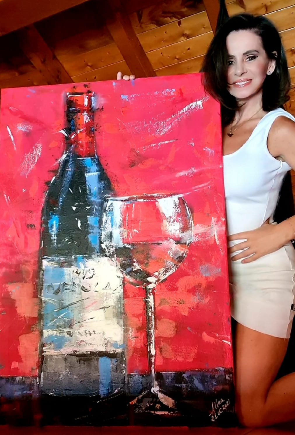 ArteDiAlina.com painting: Il vino della dea (et&nbsp;moi)